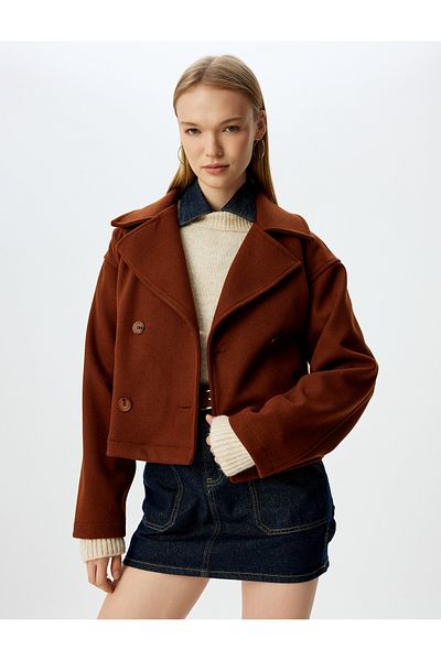 Koton Подплатено яке Oversize - Двойно закопчаване на яка и джоб с копчета