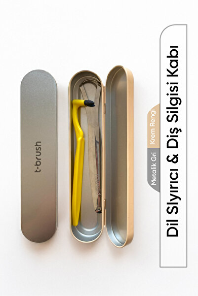 TBRUSH Metal Kap - Dil Sıyırıcı Ve Diş Silgisi Kabı