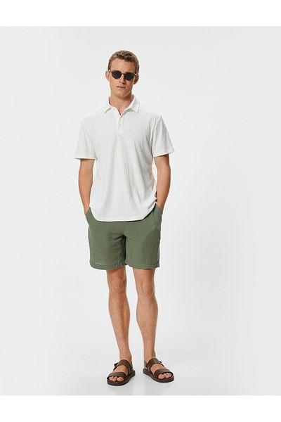 Koton Musselin Bermuda Shorts Taille Spitze Tasche Detail Baumwolle