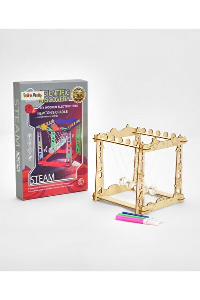 Fab N Funky Newton's Cradle DIY Wooden STEAM Toy - 11 Pieces