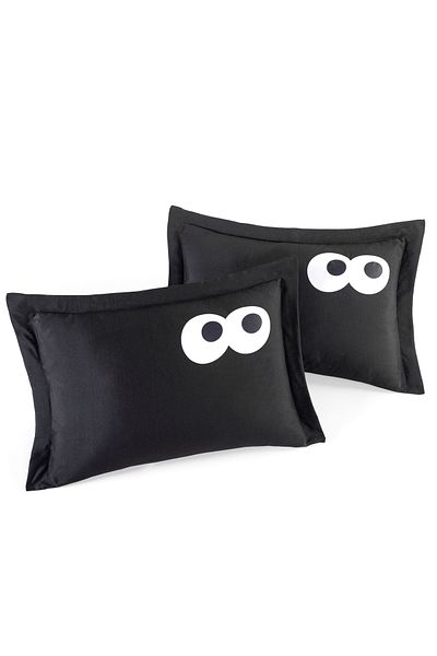 Eponj Home Pachet de 2 Black Oxf. Set fete de pernă amuzante