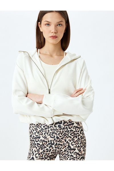 Koton Hooded Zippered Pocket Detailed Comfortable Thick Modal Fabric Sweatshirt