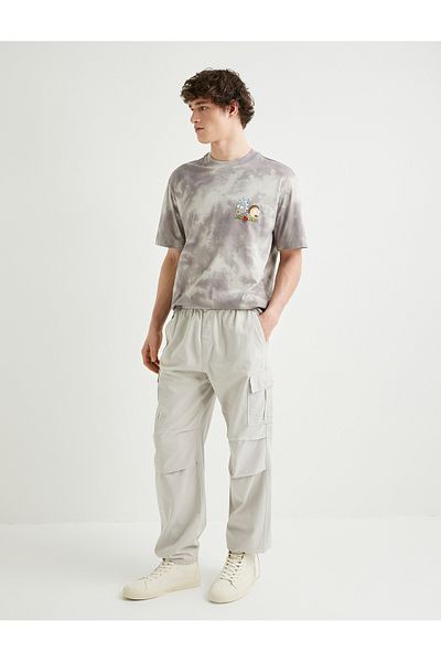 Koton Cargo Parachute Loose Trousers with Elastic Waist Pocket Detail and Stoppers