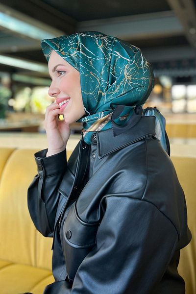 Sultan Crystal Scarf with Marble Pattern - Ske1578-07