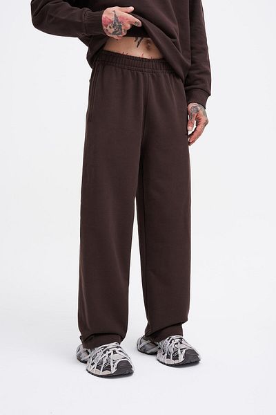 Machinist Men's Basic Diagonal Baggy Brown Sweatpants