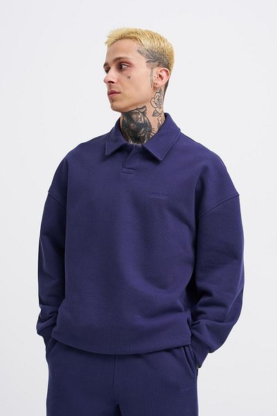 Machinist Ανδρικό φούτερ Basic Diagonal Polo Navy Blue