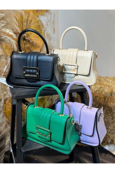 Seniorah Cream Colored Buckle Strap Women's Bag