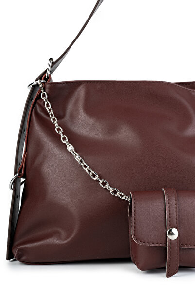 minebag Sicily Claret Red Faux Leather Women's Shoulder Bag - Charmed