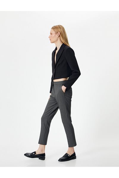 Koton Cigarette Fabric Trousers Normal Waist Pocket