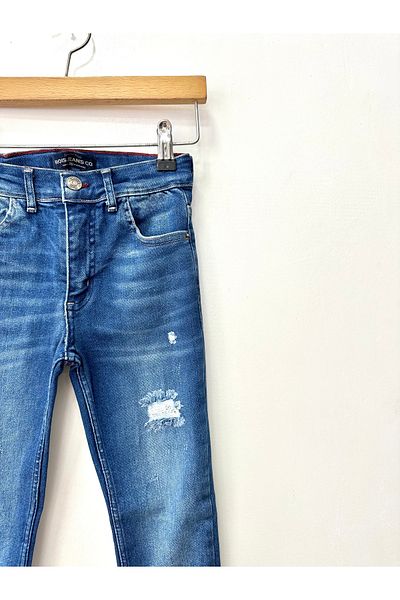 rois kids Pantaloni de blugi super elastici pentru băiat cu detaliu rupt