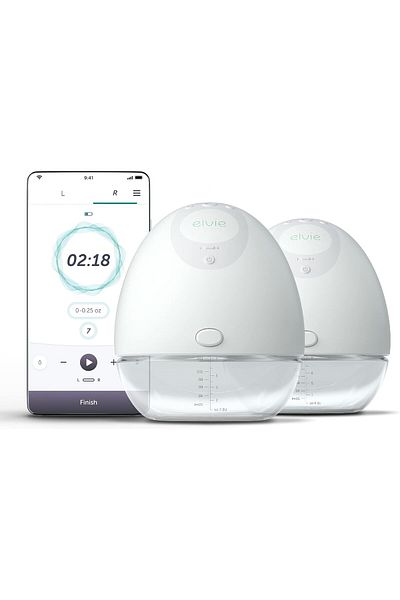 Elvie Wearable Double Electric Breast Pump with App - 24mm/28mm Breast Shields Included