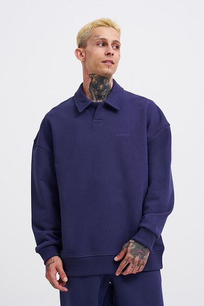 Machinist Ανδρικό φούτερ Basic Diagonal Polo Navy Blue