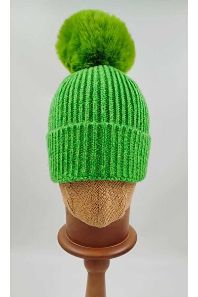 OnMyHead Зелена в'язана шапка з помпоном