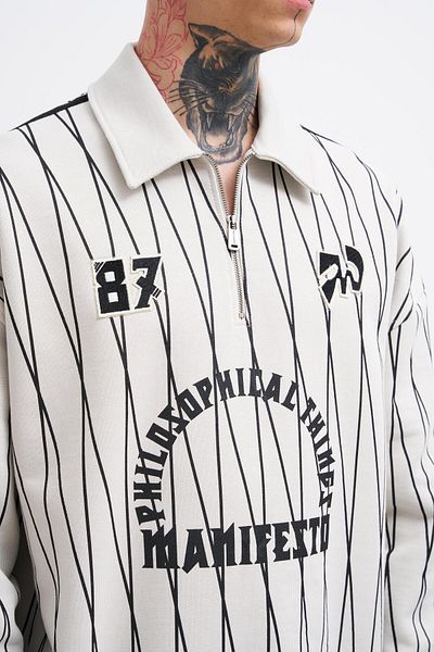 Machinist Ανδρικό φούτερ με στάμπα και φερμουάρ Polo Grey