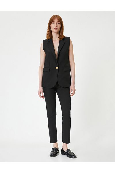 Koton Cigarette Fabric Trousers Normal Waist Pocket