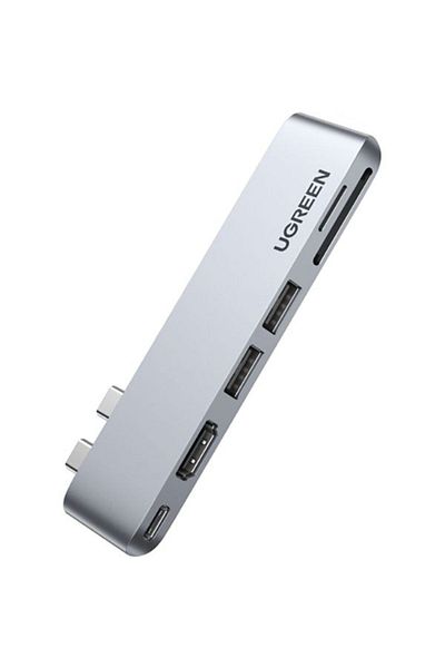 Ugreen 6 in 2 Hub Dual USB-C to HDMI+2USB 3.0 A+TFSD+USB-C Female Converter GRY-11455906