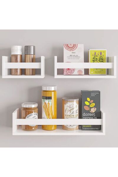 Alina Dizayn DAMLA 3 LÜ DUVAR RAFI BEYAZ