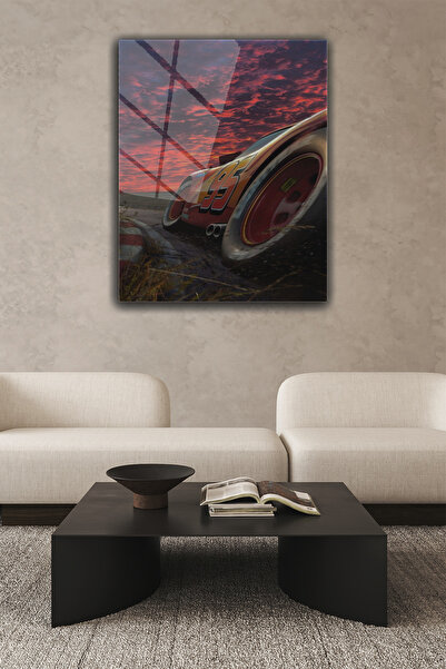 z zizuph Kırmızı, Şimşek Mcqueen, Arabalar, 4 mm Temperli Kırılmaz Cam Tablo