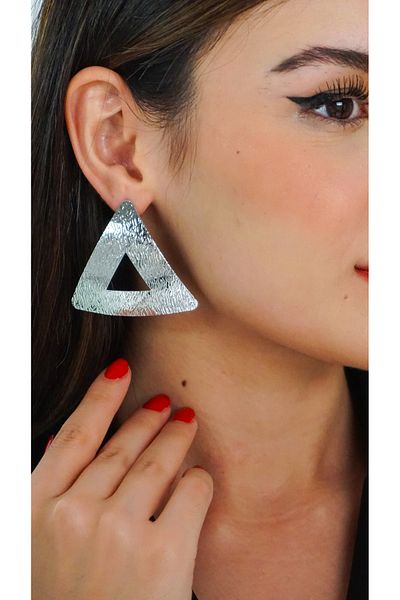 TRENDTAKI Steel Stylish Triangle Earrings 0016