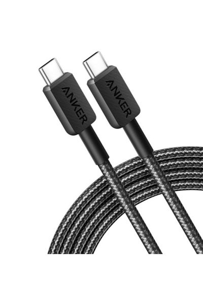 Anker 322 USB-C to USB-C Cable 6ft Braided Black | 6ft braided cable | Fast charging |
