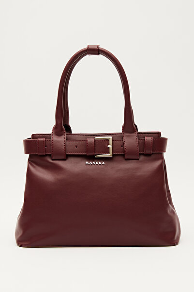Manuka Burgundy Bella Metal Buckle Bag