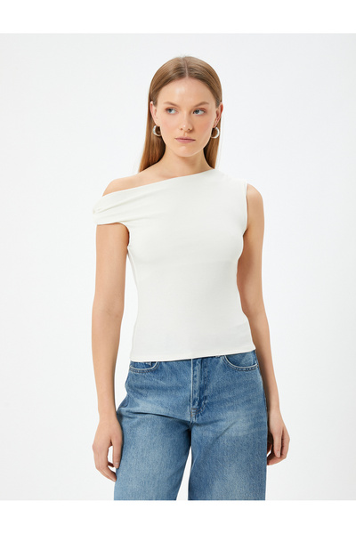 Koton Felső ujjatlan, drapírozott csónaknyak