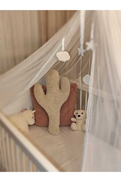 pufftable Peluş kaktüs yastık dekoratif kırlent iç dolgulu teddy kumaş büyük boy