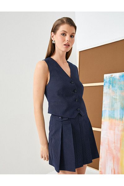Koton High Waist Pleated Mini Skirt