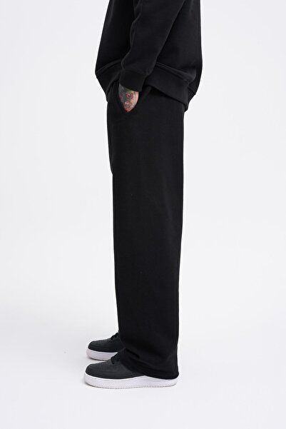 Machinist Men's Basic Diagonal Baggy Black Sweatpants