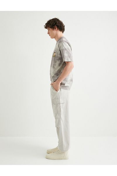 Koton Cargo Parachute Loose Trousers with Elastic Waist Pocket Detail and Stoppers