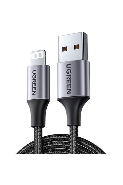 Ugreen USB-A to Lightning MFI Cable Aluminum Case with Nylon Braided 2m