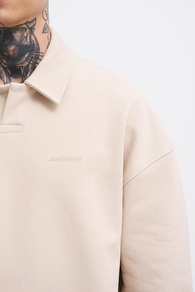 Machinist Ανδρικό φούτερ Soft Beige Diagonal Polo - Basic