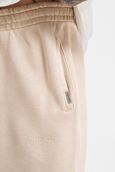 Machinist Ανδρικό φαρδύ μπεζ φούτερ Grandient Washed