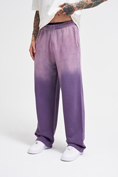 Machinist Ανδρικό φαρδύ μωβ φούτερ Grandient Washed