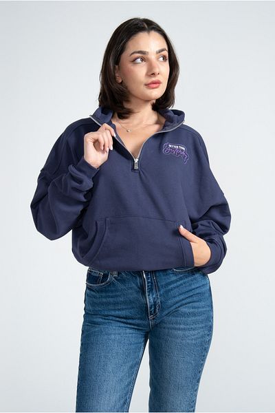 Kyron Women's Oversize Hooded Sweatshirt / Hoodie (Black - Navy - Pink - Cream)