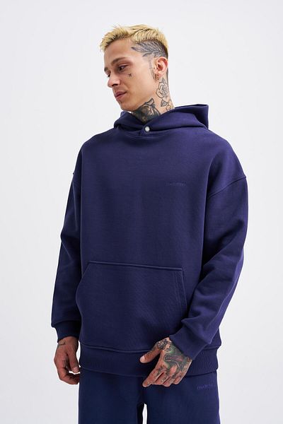 Machinist Ανδρικό κουκούλα Basic Diagonal Navy Blue