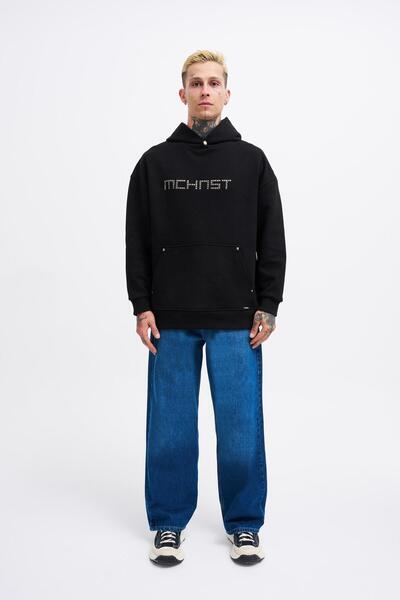 Machinist Чорна худі з шипами для чоловіків