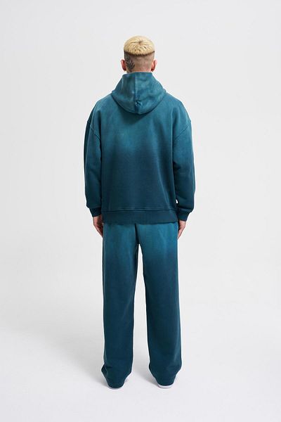 Machinist Ανδρικό κουκούλα με ντεγκραντέ Washed Petrol Green