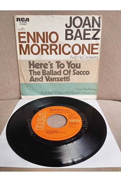 Plakperest Joan Baez With Ennio Morricone  – Here’s To You - 1971 Almanya Bas...