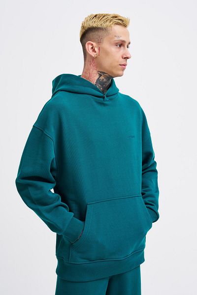 Machinist Ανδρικό Basic Diagonal Petrol Green Hoodie