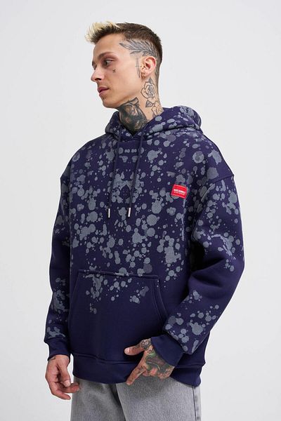 Machinist Ανδρικό κουκούλα με στάμπα Navy Blue
