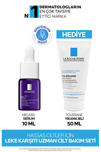 La Roche Posay Mela B3 Serum Koyu Leke Karşıtı Uzman Cilt Bakım Seti: Mela Serum 10ML&Toleriane Yıkama Jeli 50ML