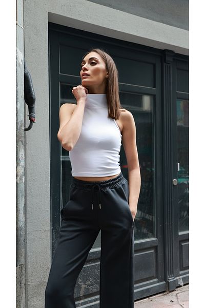 Owut Collection Γυναικείο φούτερ με άνετη φόρμα με φαρδύ πόδι με κρυφή τσέπη με φερμουάρ
