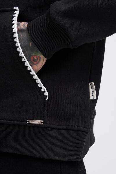 Machinist Чоловіча вишита худі з капюшоном чорного кольору