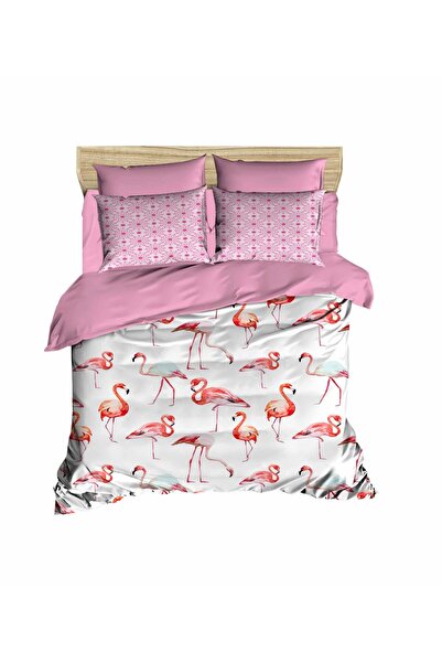 Fabeteks Flamingo 3D Double Duvet Cover Pillow Set