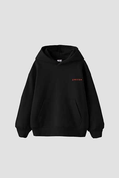 Sekizbiraltı Spectrum Back Printed Oversize Unisex Μαύρο κουκούλα