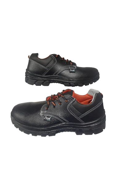ELDİ Men's Suede Work Safety Shoes - Black and Orange, No Steel Toe Cap, Eldi̇320-999
