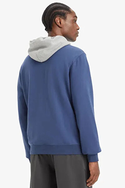 Levi's Levis Mavi Erkek Kapüşon Normal Düz Sweatshirt 001TV-0001