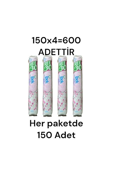 İpek 4 Pieces 150X4=600 Pcs Silk Makeup Remover Cotton