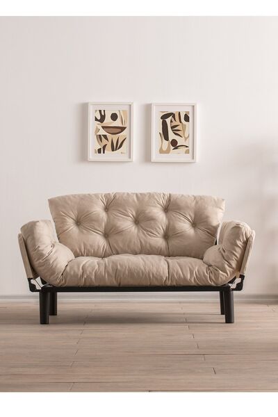 Pafu Nitta İkili Yataklı Koltuk Keten - Krem